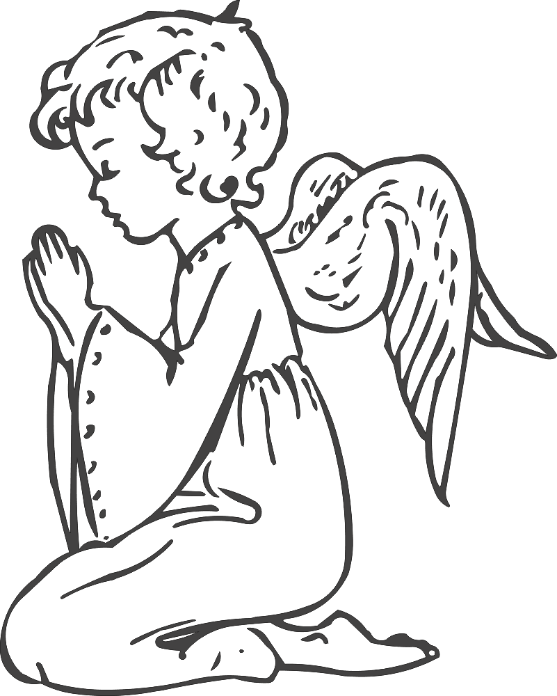 Praying Angel Vector File for Laser Cutting DXF
