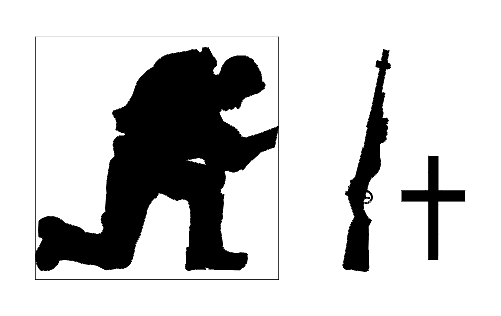Praying Soldier Silhouette Vector for Laser Cutting DXF