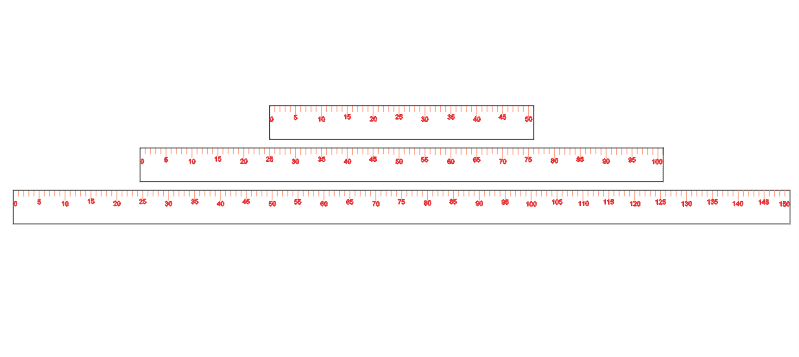 Precision Ruler Measurement Scales Vector Set DXF File