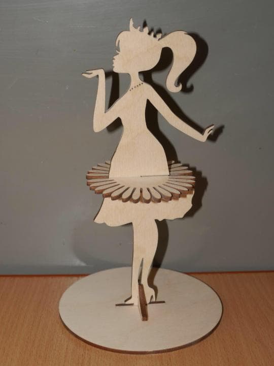 Princess Ballerina Napkin Holder Laser Cut Vector File