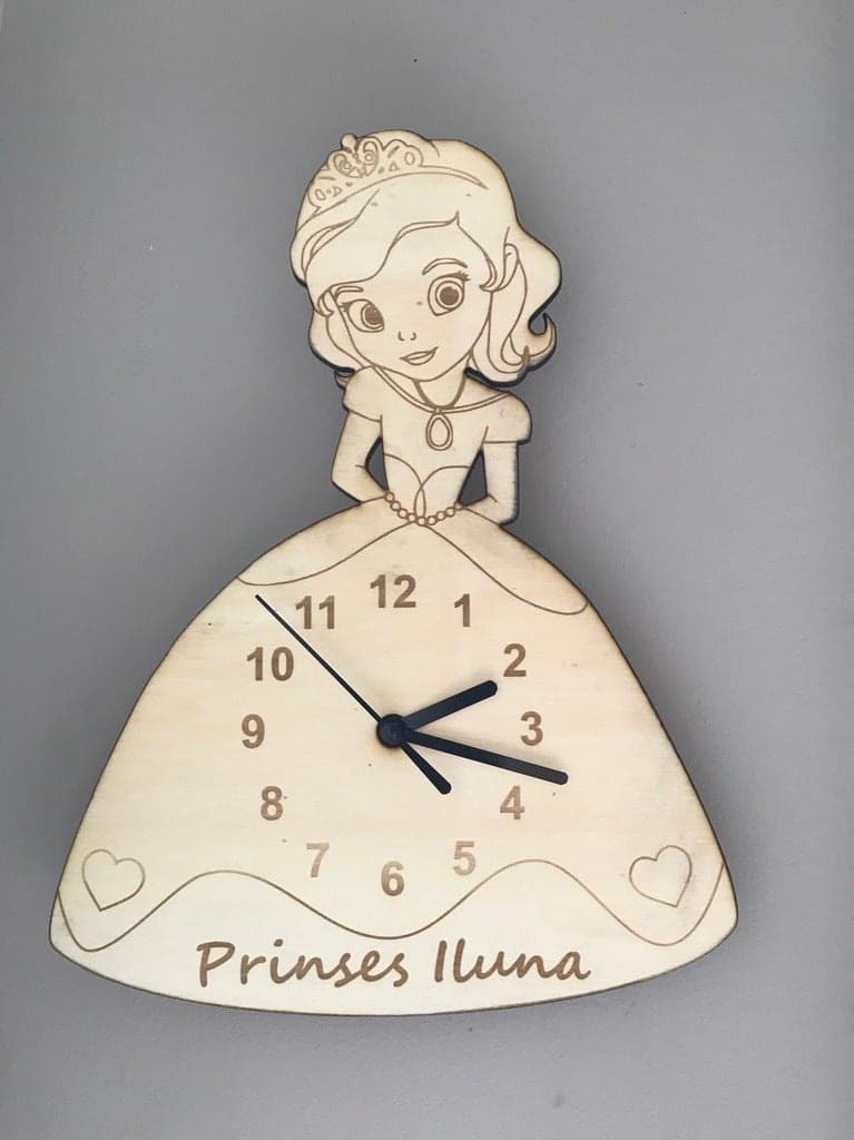 Princess Wall Clock Vector Design for Laser Cutting SVG