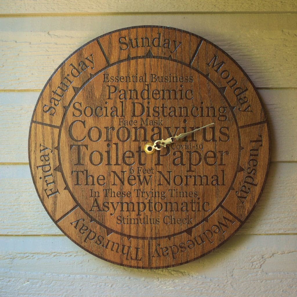 Quarantine Themed Wall Clock Laser Cut SVG File