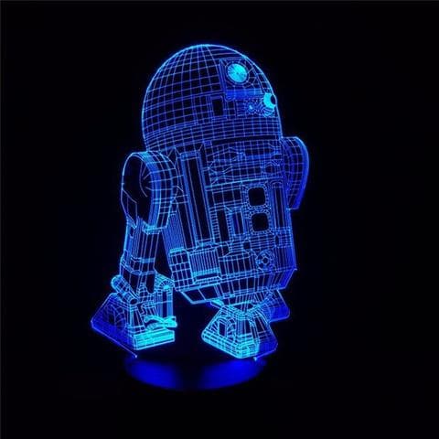 R2-D2 Star Wars 3D LED Lamp Vector for Laser Cutting