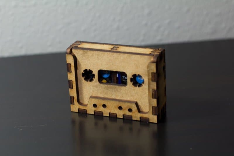 Retro Cassette Tape SD Card Holder Laser Cut Vector File