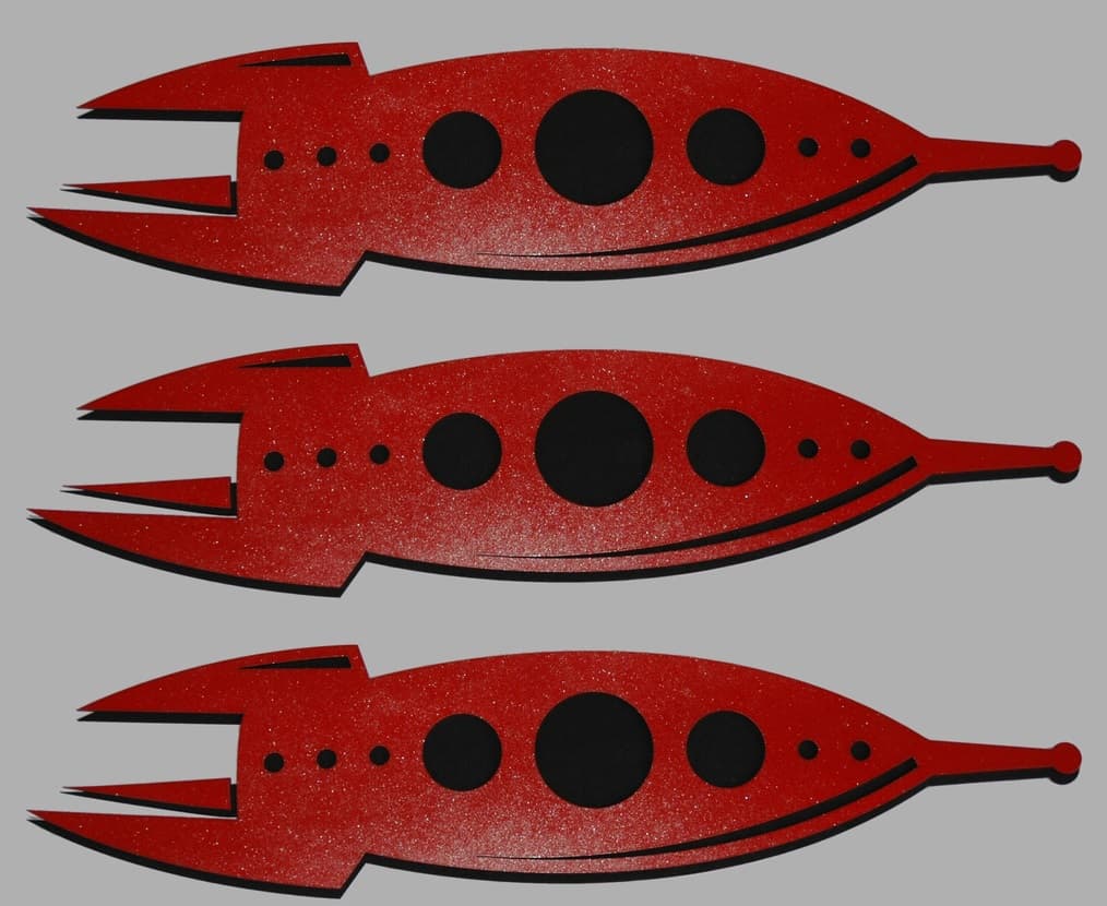 Retro Space Rocket Wall Decor Vector for Laser Cutting