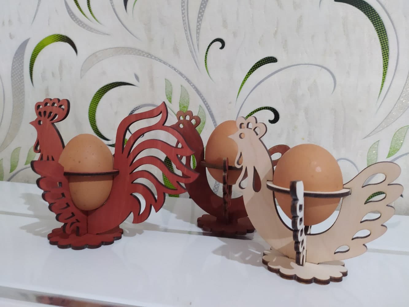 Rooster Design Egg Holder Laser Cut Vector File