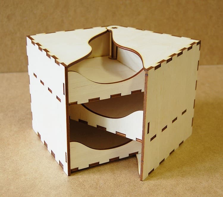 Rotating Pivot Jewelry Box Laser Cut Vector File