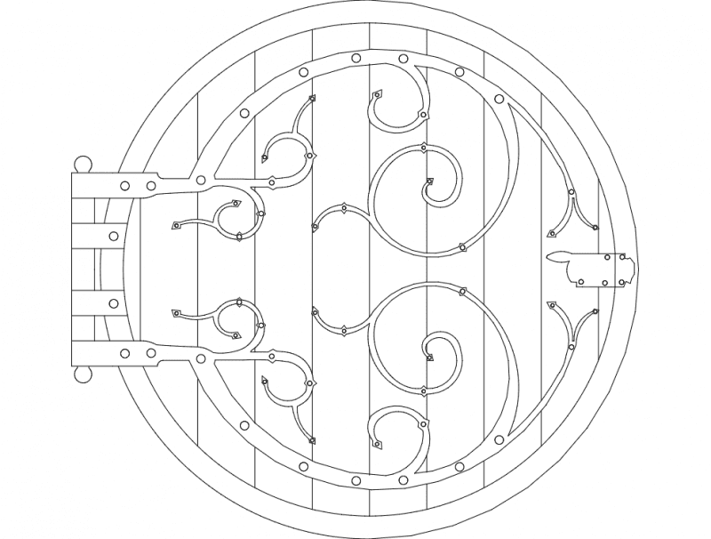 Round Hobbit Style Door DXF Vector File for Laser Cutting