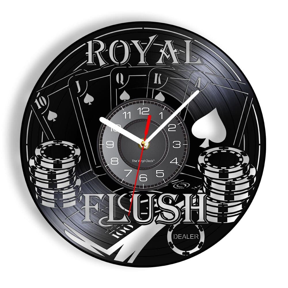 Royal Flush Poker Wall Clock Laser Cut Vector File
