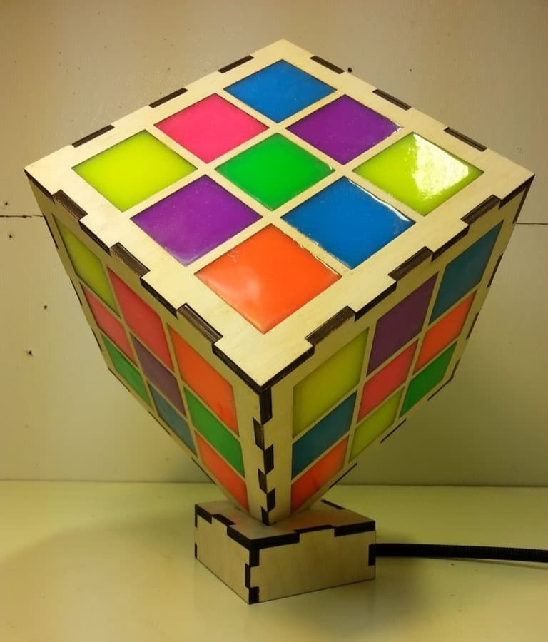 Rubik's Cube Style Lamp Vector Laser Cut File (DXF)