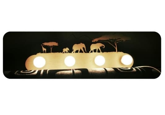Safari Animal Silhouette LED Lamp Laser Cut File Vector