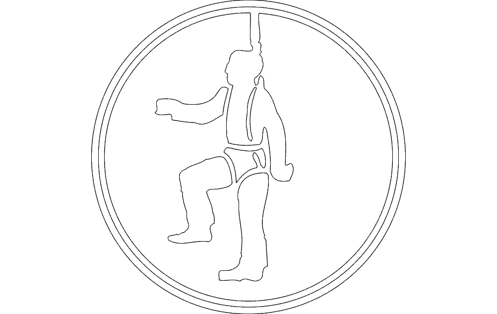 Safety Harness Worker Sign Vector File DXF