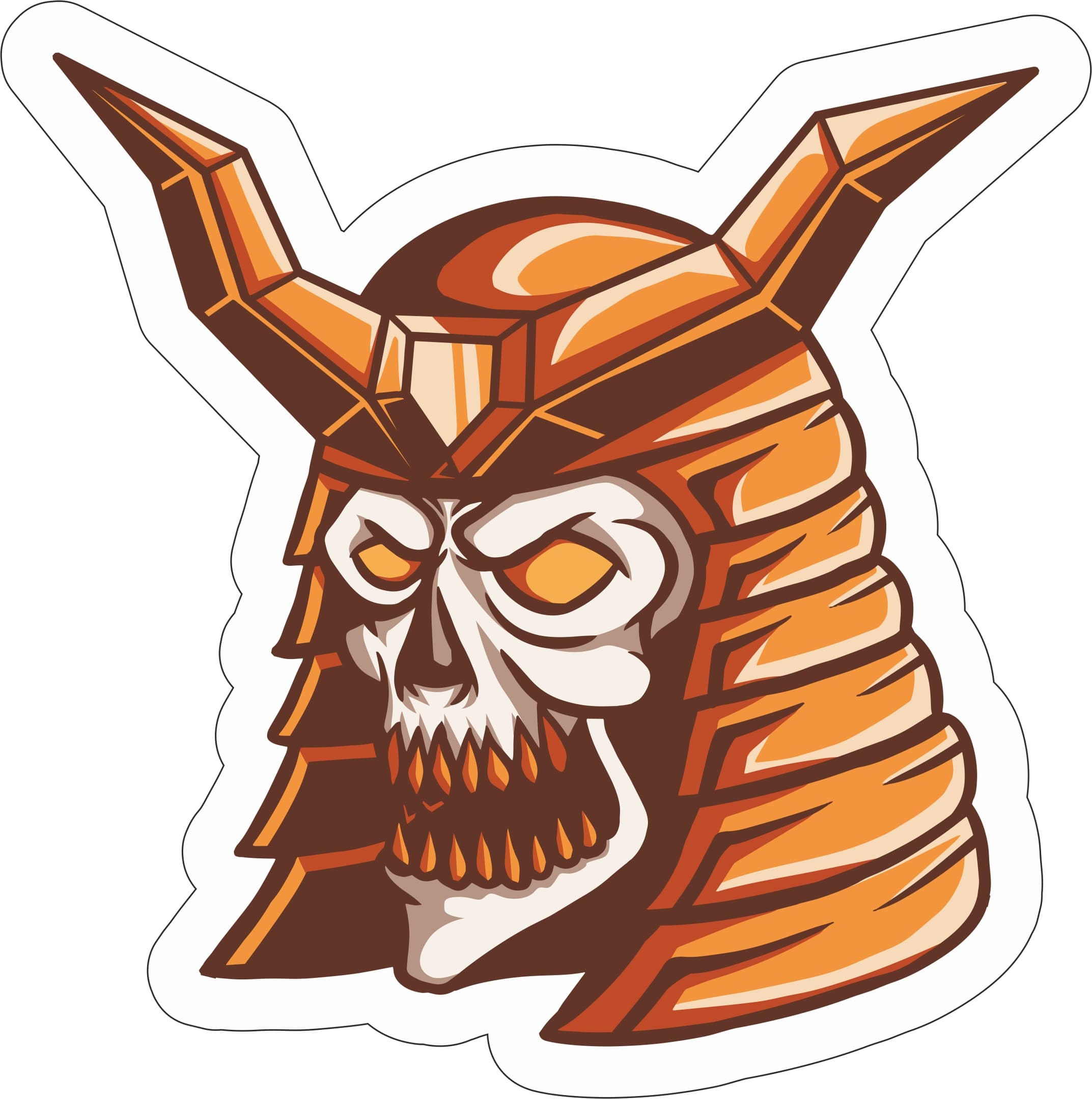 Samurai Skull Warrior Helmet Vector Design for Laser Cutting