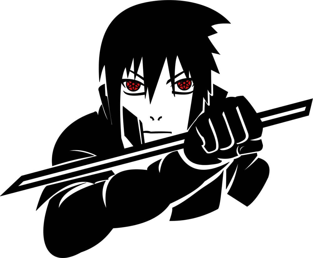 Vector de Sasuke Uchiha Anime para Corte Láser (DXF, SVG, CDR)