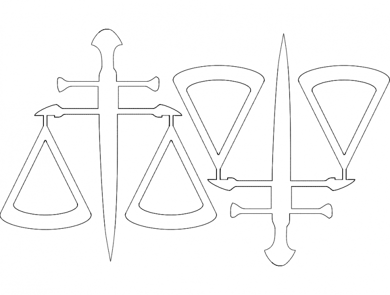 Scales of Justice DXF Vector File for Laser Cutting