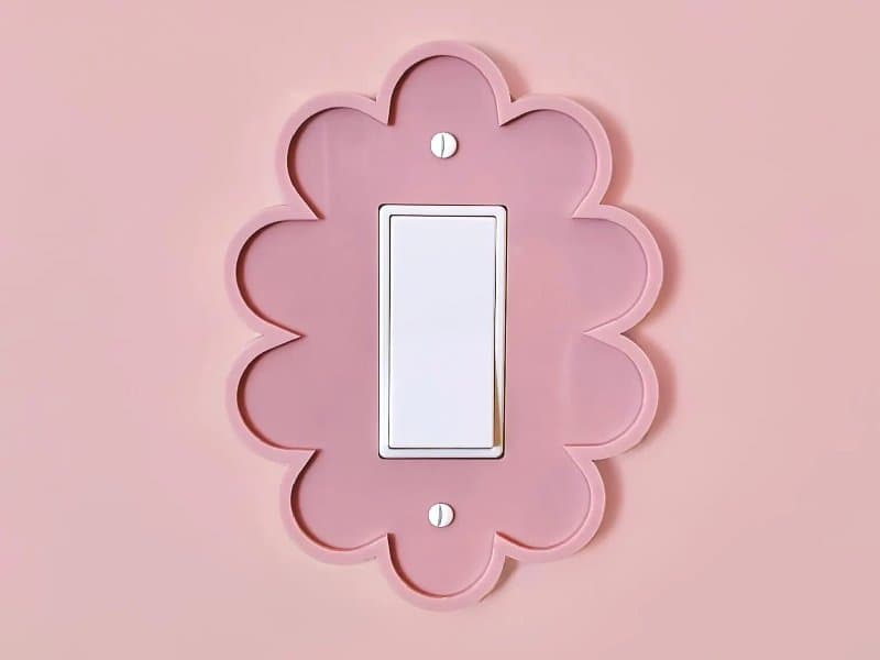 Scalloped Flower Light Switch Cover Vector File for Laser Cutting