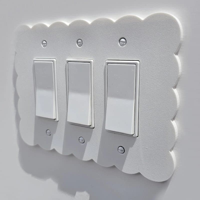 Scalloped Triple Light Switch Plate Vector File (SVG, DXF)