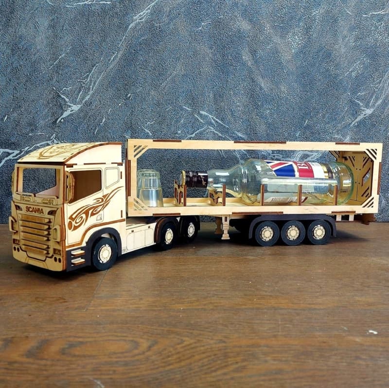 Scania Truck Bottle Holder 3D Puzzle Laser Cut Vector File