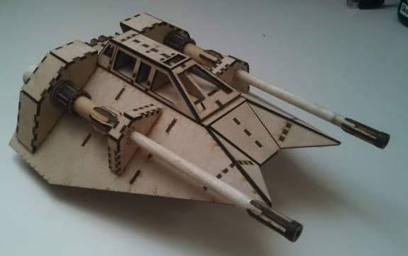 Sci-Fi Snowspeeder 3D Model Laser Cut DXF File