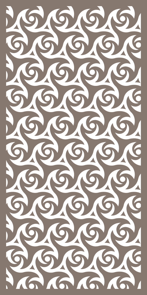 Seamless Geometric Swirl Pattern Laser Cut Panel Vector