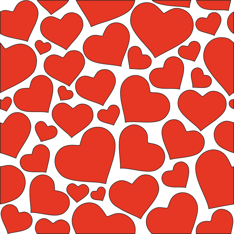 Seamless Hearts Pattern Vector for Laser Cutting