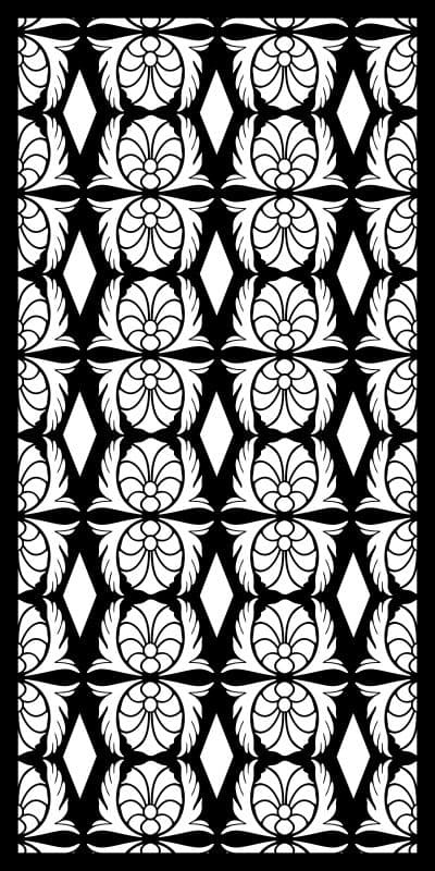 Seamless Ottoman Floral Pattern Vector for Laser Cutting