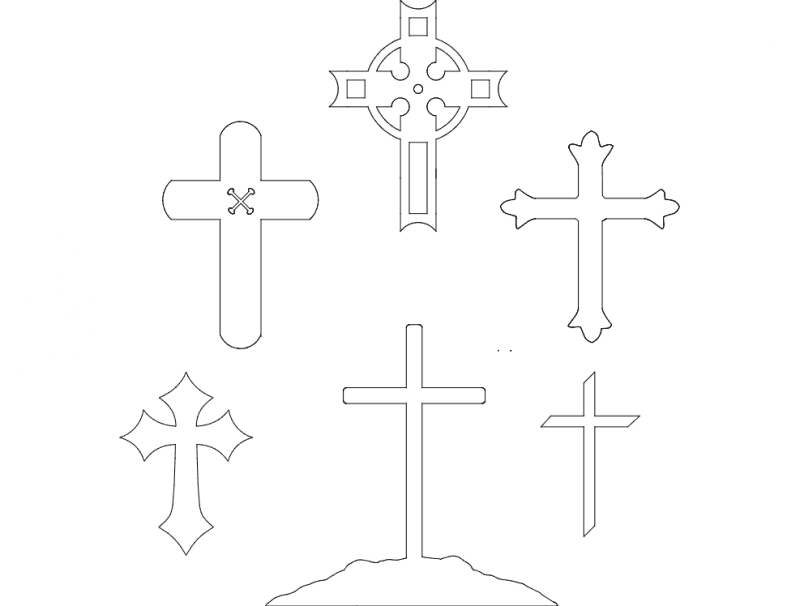 Set of 6 Decorative Cross Designs Laser Cut DXF File