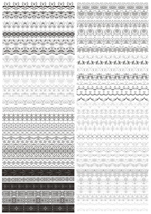 Set of Decorative Border Dividers Vector for Laser Cutting