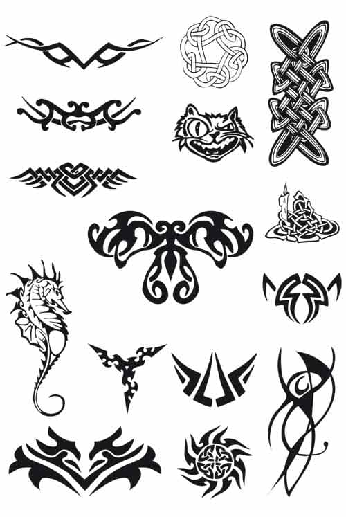 Set of Tribal Tattoo Designs Free Vector Files