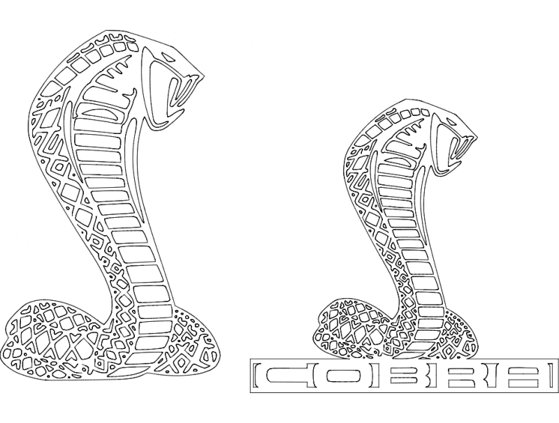 Shelby Cobra Snake Logo Vector Design for Laser Cutting DXF