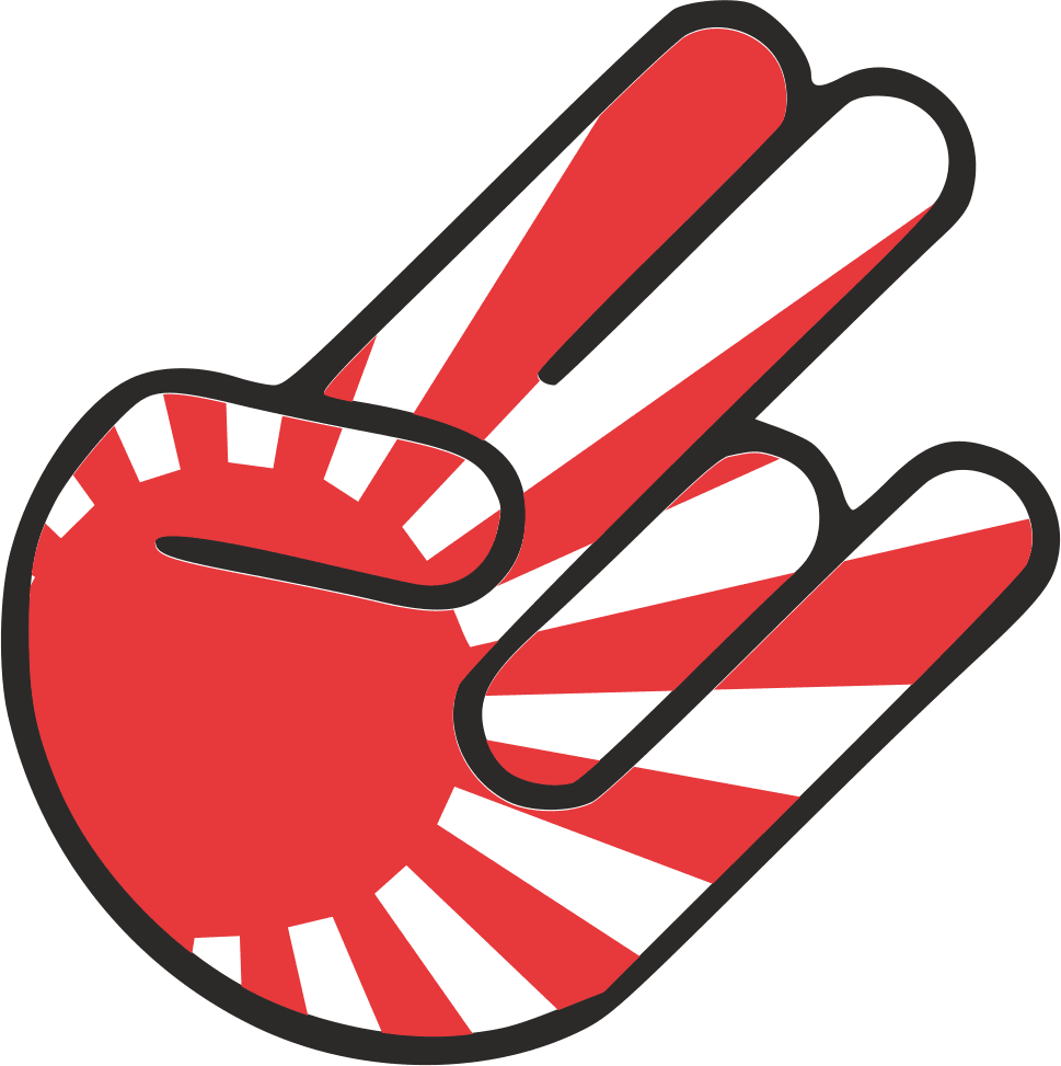 Shocker Hand Rising Sun Vector Graphic for Laser Cutting
