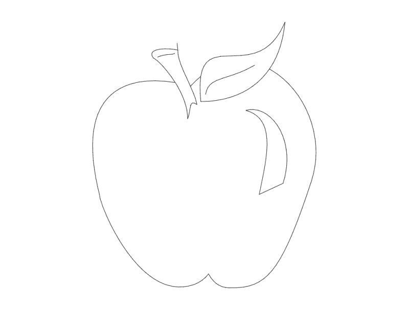 Diseño Vectorial de Contorno de Manzana para Corte Láser DXF