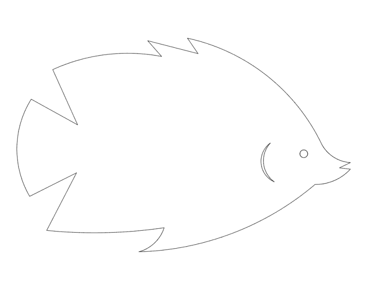 Simple Fish Silhouette Vector Design for Laser Cutting DXF