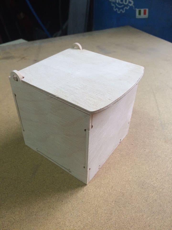 Simple Square Wooden Box 100x100mm Laser Cut DXF File