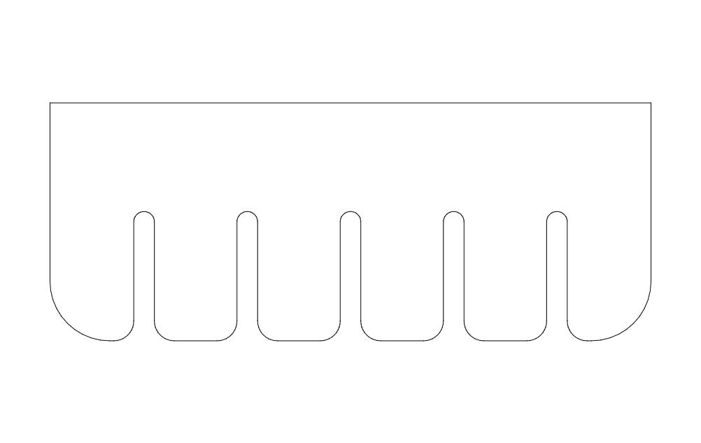 Slotted Organizer Base Component Vector DXF File
