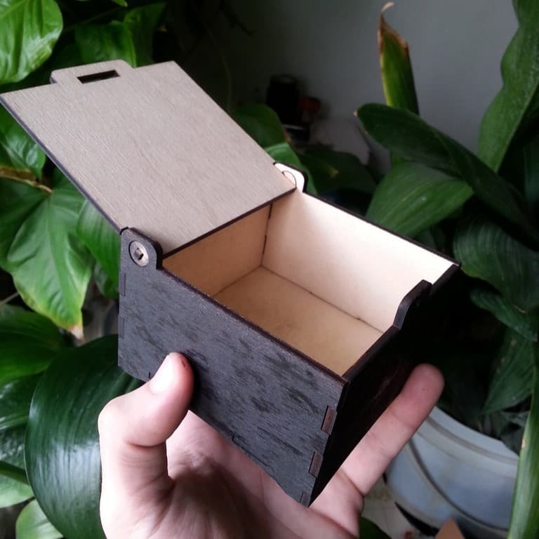 Small Hinged Wooden Box Laser Cut Vector File
