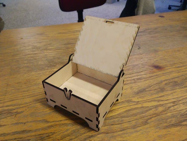 Small Hinged Wooden Box Laser Cut Vector File