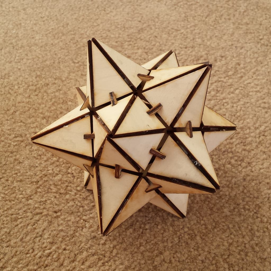 Small Stellated Dodecahedron 3D Puzzle Laser Cut DXF File