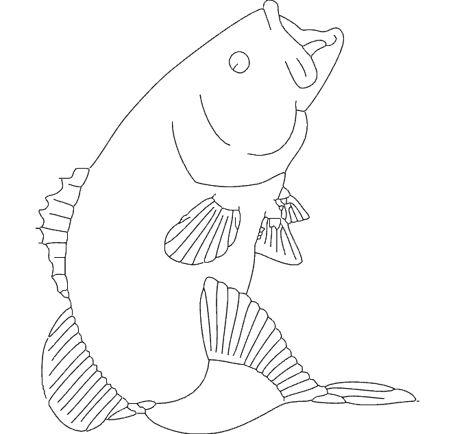 Smallmouth Bass Fish Vector Design for Laser Cutting DXF