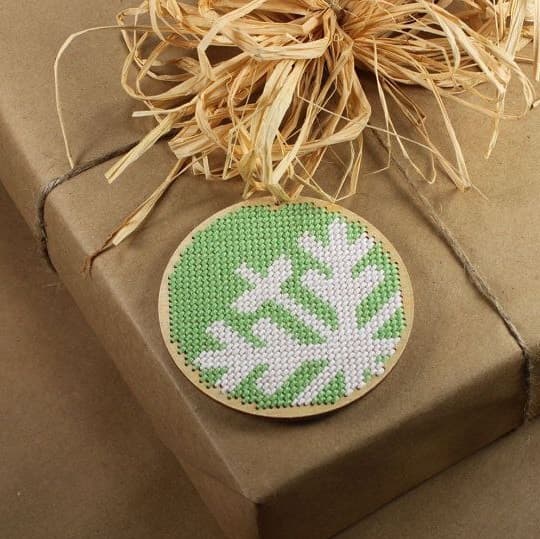 Snowflake Cross Stitch Ornament Laser Cut Vector File