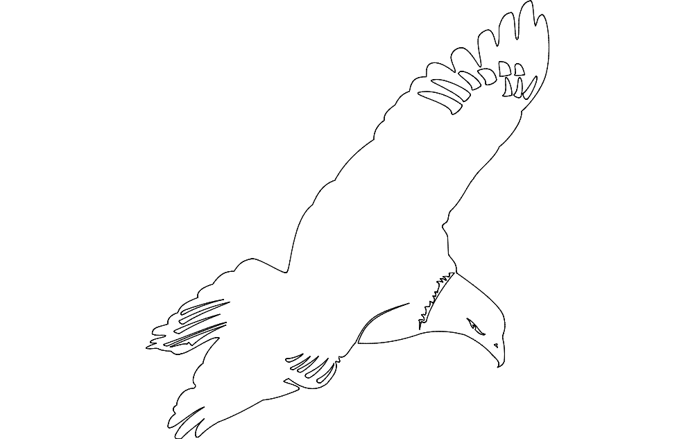 Soaring Eagle Silhouette Vector for Laser Cutting DXF