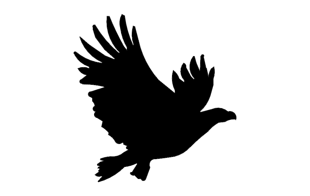 Soaring Eagle Silhouette Vector for Laser Cutting DXF