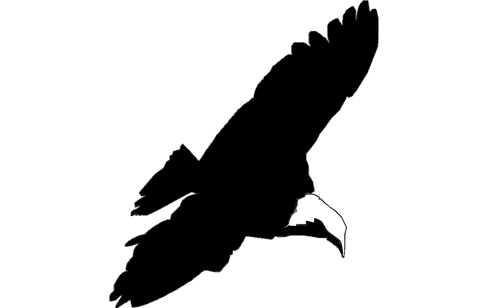 Soaring Eagle Silhouette Vector for Laser Cutting DXF