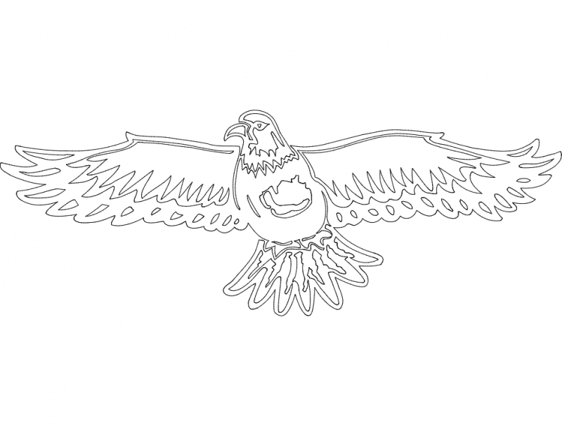 Soaring Eagle Vector Silhouette Laser Cut DXF File