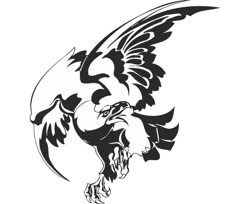 Soaring Hawk Silhouette Vector for Laser Cutting - Free CDR