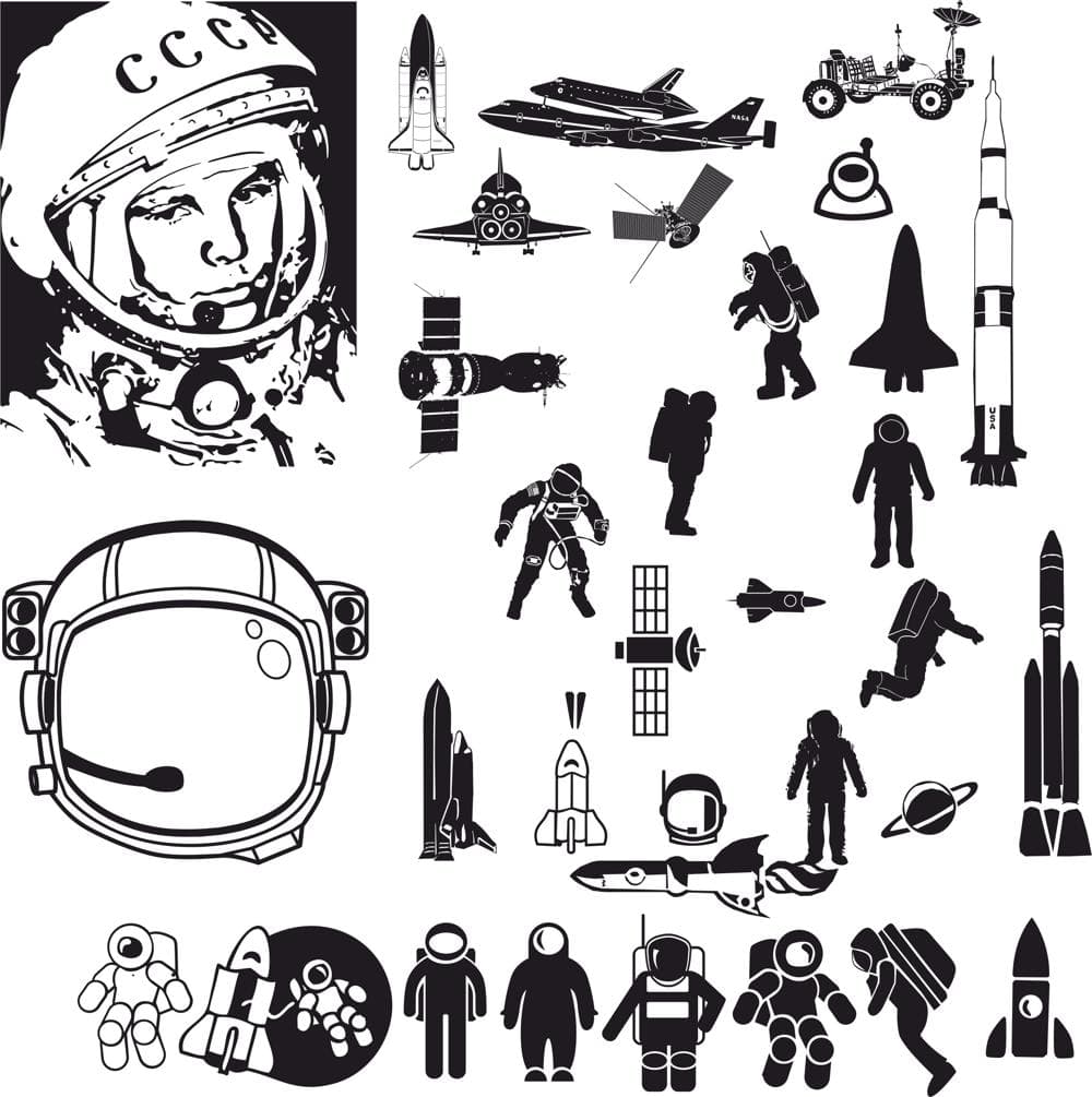 Space Exploration Vector Pack: Astronauts and Rockets SVG