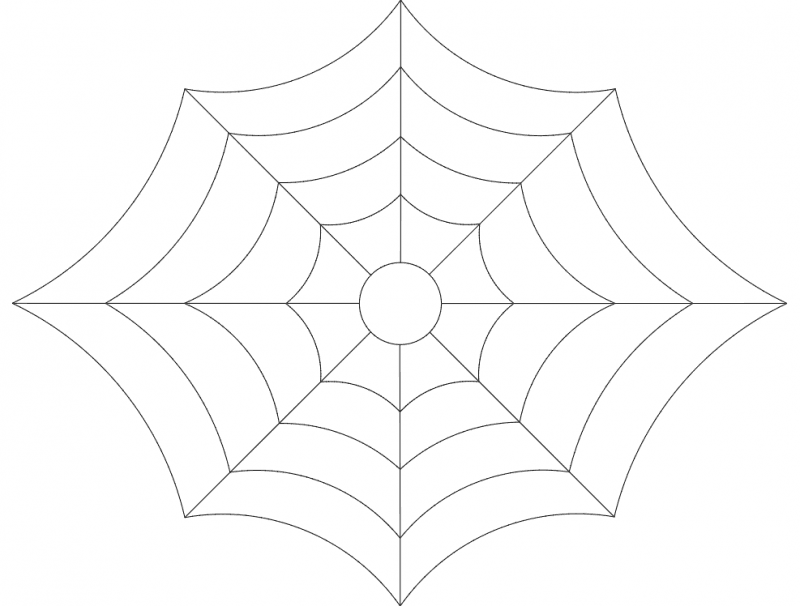 Spider Web Vector Design for Laser Cutting DXF File