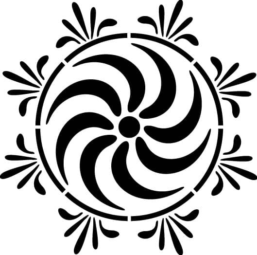 Spiral Sun Mandala Stencil Vector File