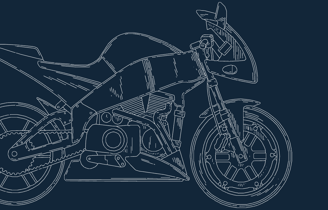 Moto Deportiva Street Fighter Vector en DXF para Corte Láser