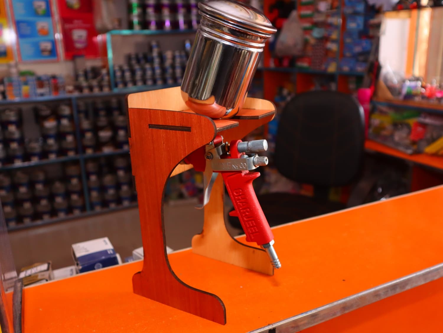 Spray Gun Holder Laser Cut Vector Plan (DXF, CDR)